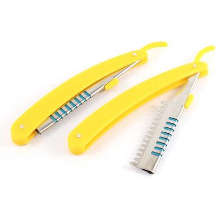 De West Wind 2pcs Yellow Plastic Handle Hair Hairstyle Cutter