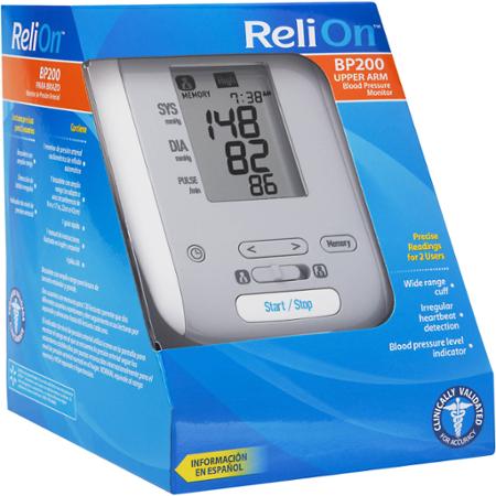 ReliOn BP200 Upper Arm Blood Pressure Monitor 